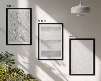 Set of 3 framed wall art pieces Bright sand pattern structures