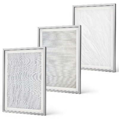 Set of 3 framed wall art pieces Bright sand pattern structures