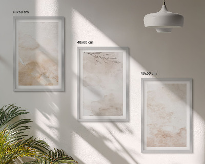 Wall art set Watercolor pastel leaves