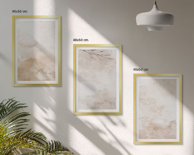 Wall art set Watercolor pastel leaves