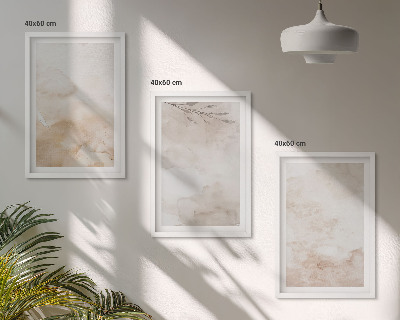 Wall art set Watercolor pastel leaves