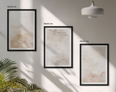 Wall art set Watercolor pastel leaves