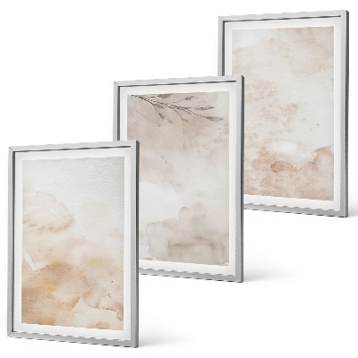 Wall art set Watercolor pastel leaves