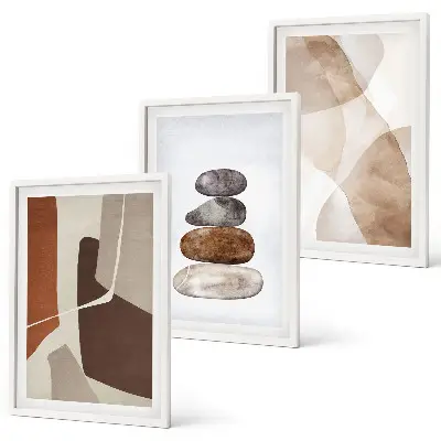 Modern abstract painting three-piece wall art set