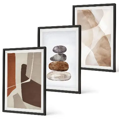 Modern abstract painting three-piece wall art set