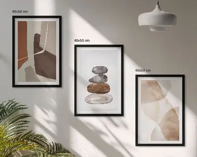 Modern abstract painting three-piece wall art set