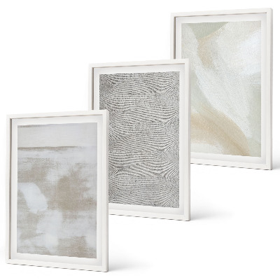 Set of 3 framed wall art pieces Abstract modern design