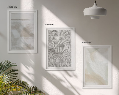 Set of 3 framed wall art pieces Abstract modern design