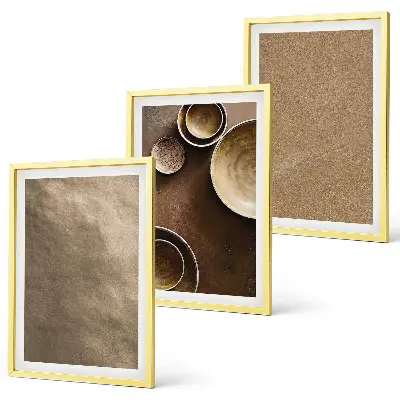Three-piece stone structures wall art minimalist design