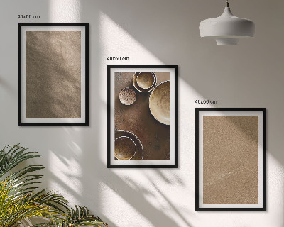 Three-piece wall art piece Minimalist stone structures
