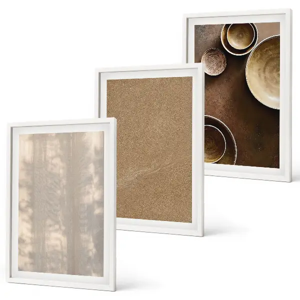 Minimalist texture structures set of 3 framed wall art pieces