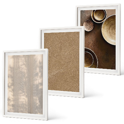 Set of 3 framed wall art pieces Minimalist texture structures