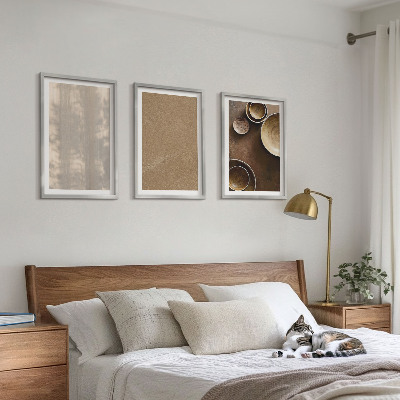 Set of 3 framed wall art pieces Minimalist texture structures