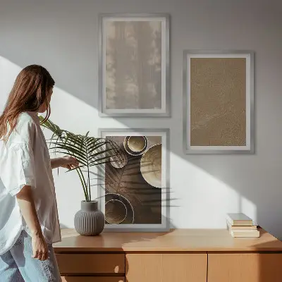 Minimalist texture structures set of 3 framed wall art pieces