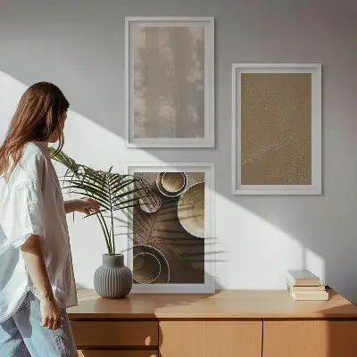Minimalist texture structures set of 3 framed wall art pieces