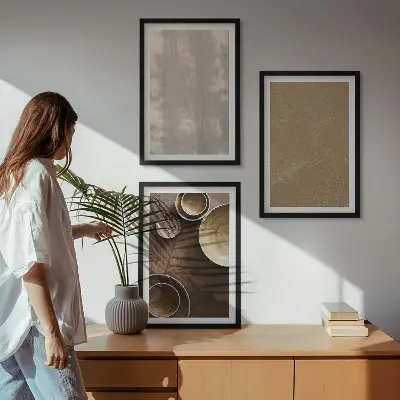 Minimalist texture structures set of 3 framed wall art pieces