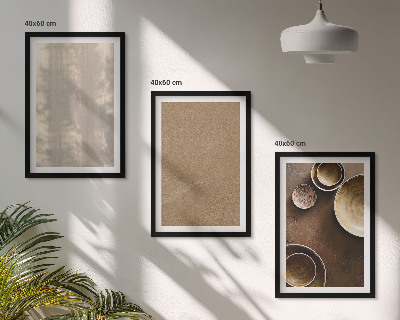 Set of 3 framed wall art pieces Minimalist texture structures