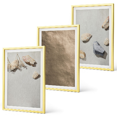 Three-piece wall art piece Stones beach natural structures