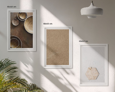 Set of 3 framed wall art pieces Minimalist textures and colors