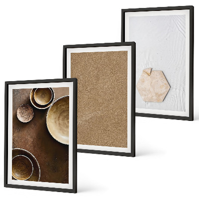 Set of 3 framed wall art pieces Minimalist textures and colors
