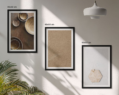 Set of 3 framed wall art pieces Minimalist textures and colors
