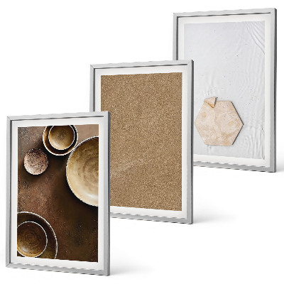 Set of 3 framed wall art pieces Minimalist textures and colors