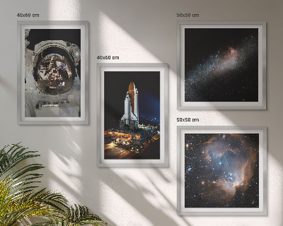 Set of 4 wall art pieces Astronauts landing on the Moon