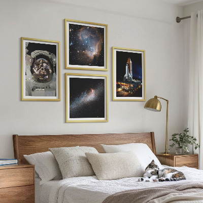 Set of 4 wall art pieces Astronauts landing on the Moon