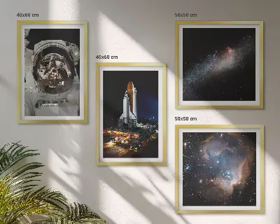 Astronauts landing on the Moon wall art set of 4 pieces
