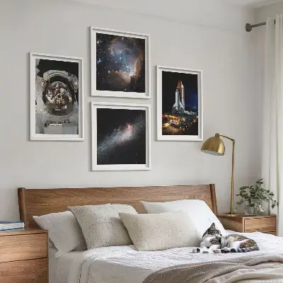 Astronauts landing on the Moon wall art set of 4 pieces