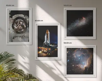 Astronauts landing on the Moon wall art set of 4 pieces