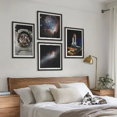 Astronauts landing on the Moon wall art set of 4 pieces
