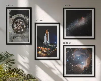 Astronauts landing on the Moon wall art set of 4 pieces