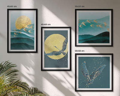 Multi-piece wall decor set Stylish landscapes with birds