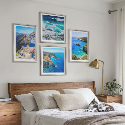 Wall art set Greek views of Santorini Oia