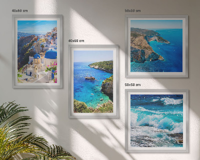 Wall art set Greek views of Santorini Oia