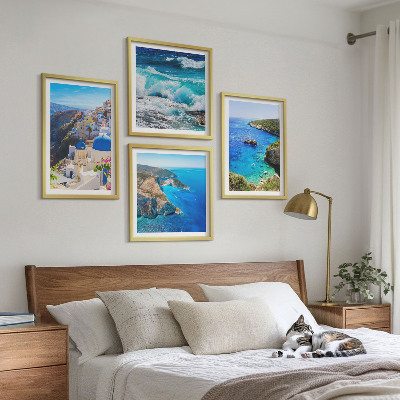 Wall art set Greek views of Santorini Oia