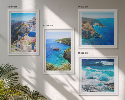 Wall art set Greek views of Santorini Oia