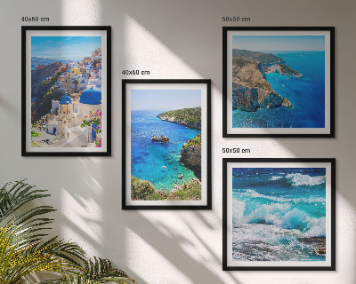 Wall art set Greek views of Santorini Oia