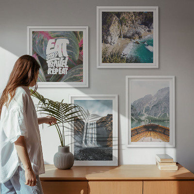 Multi-piece wall decor set Waterfall mountain travel nature