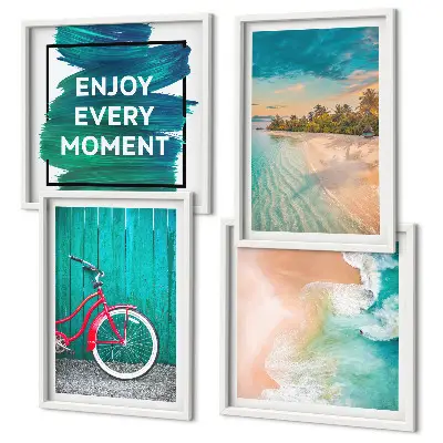Multi-piece wall decor set sea boat and bicycle inspiration
