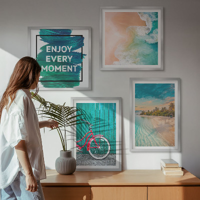 Multi-piece wall decor set Sea boat bike inspiration