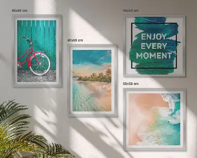 Multi-piece wall decor set sea boat and bicycle inspiration