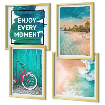 Multi-piece wall decor set sea boat and bicycle inspiration