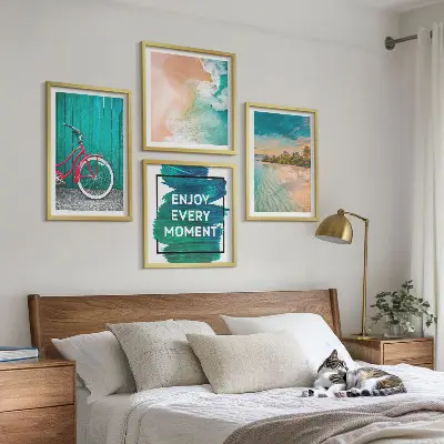 Multi-piece wall decor set sea boat and bicycle inspiration