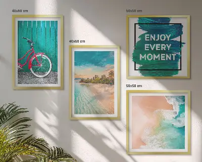 Multi-piece wall decor set sea boat and bicycle inspiration
