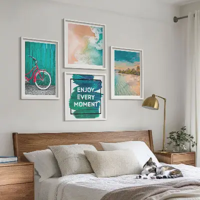 Multi-piece wall decor set sea boat and bicycle inspiration