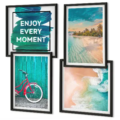 Multi-piece wall decor set sea boat and bicycle inspiration