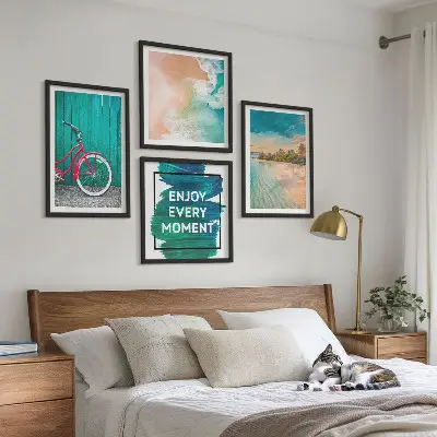 Multi-piece wall decor set sea boat and bicycle inspiration