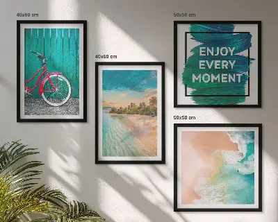 Multi-piece wall decor set sea boat and bicycle inspiration